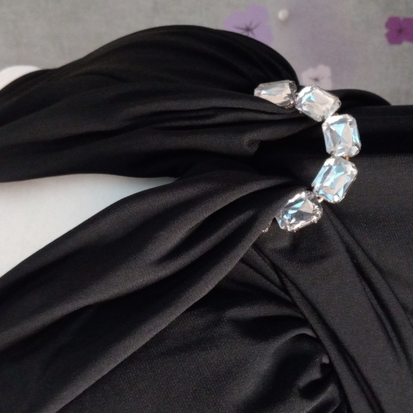 My Michelle cocktail dress black bare back Large.   New - Picture 3 of 6